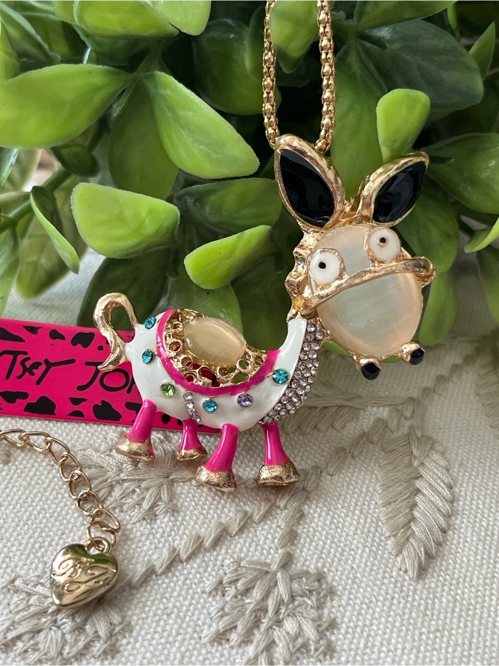 Playful Donkey pendant Necklace by Betsey Johnson ~New~